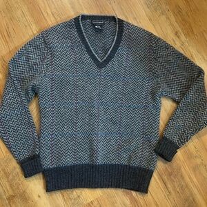 Preswick&Moore Wool Sweater V-Neck  Mens Sz L